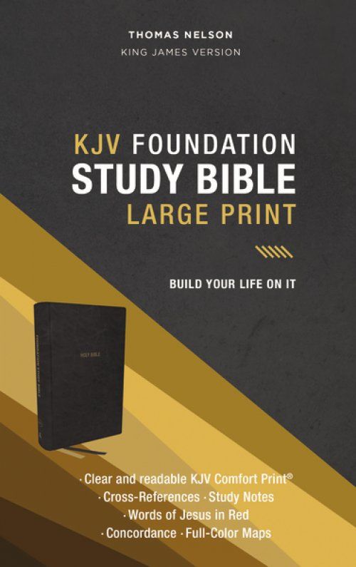 Image of KJV Foundation Large Print Black Study Bible, Thumb Indexed