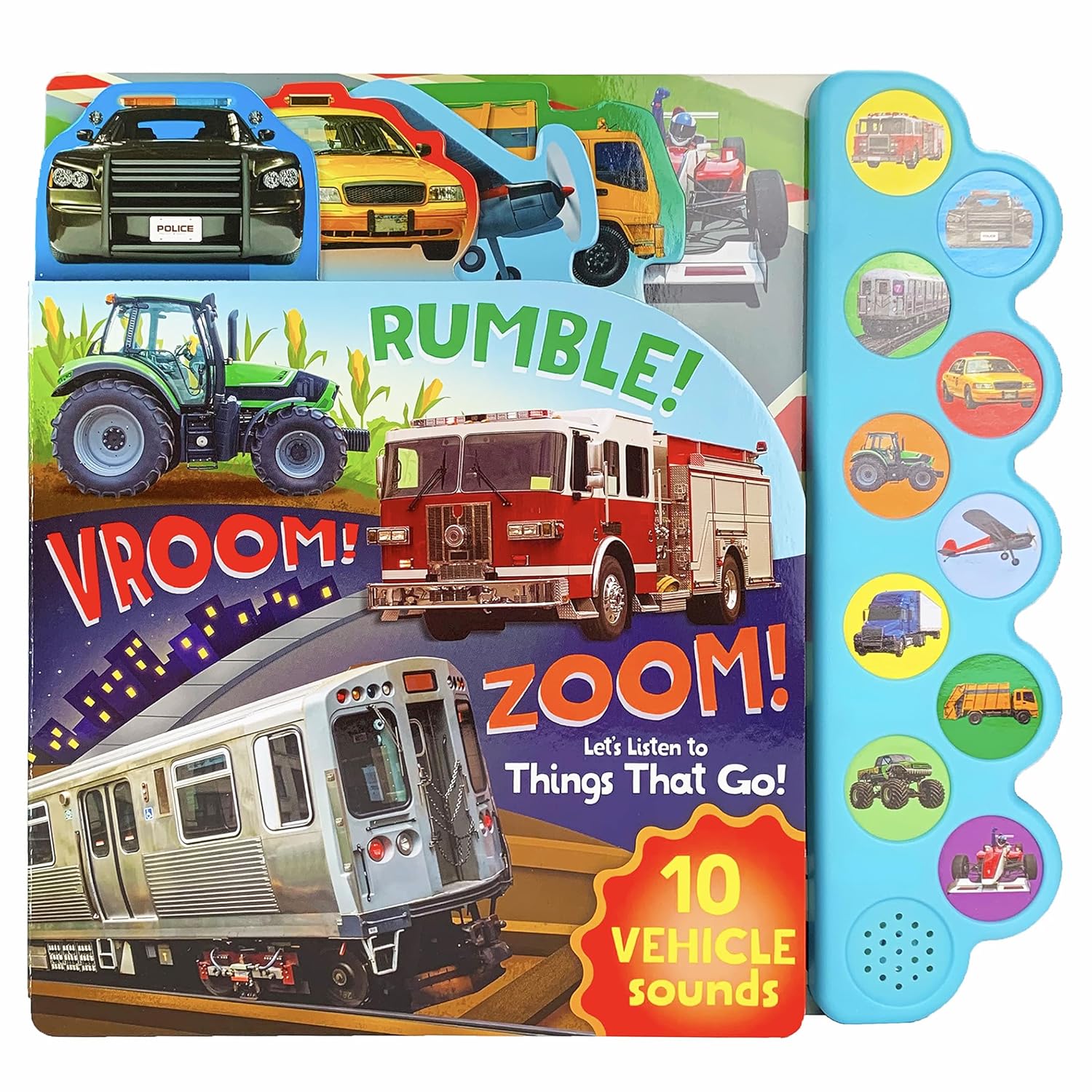Rumble! Vroom! Zoom! Board Book with Sounds