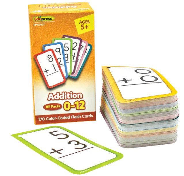 Addition All Facts 0-12 Flash Cards