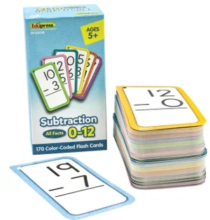 Subtraction All Facts 0-12 Flash Cards