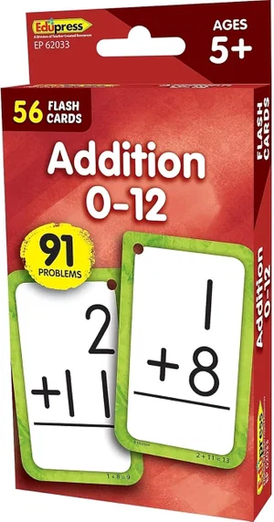 Addition 0–12 Flash Cards