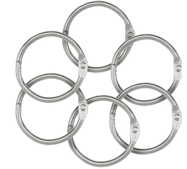 Binder Rings 1.5' (For Flashcards) 6 Pack