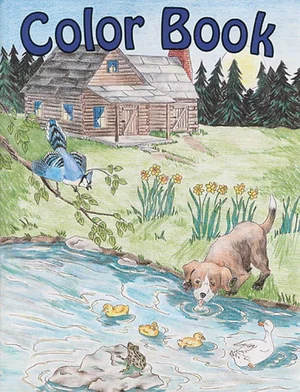 Log Cabin & Dog Colouring Book