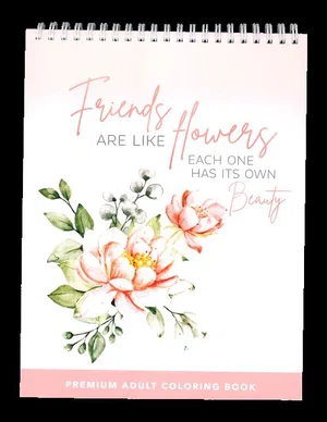Friends and Flowers Adult Colouring Book
