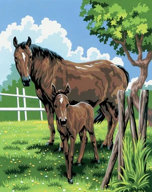 Paint by Number Mini Mare & Foal