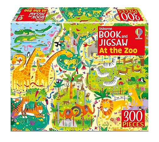 Usborne Book & Jigsaw Puzzle At the Zoo