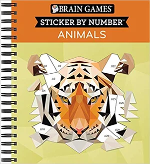 Brain Games - Sticker by Number: Animals - 2 Books in 1