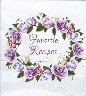Recipe Card Binder Lavender Roses