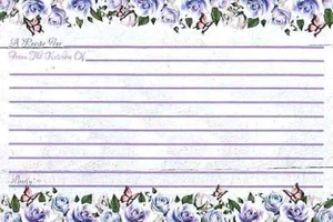 Recipe Cards 4 x 6 (25 pack) Lavender Roses