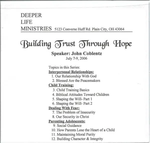 Building Trust Through Hope -Set of 9 Booklets