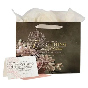 Decorative Landscape Gift Bag with Card and Tissue Paper Set