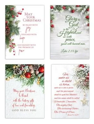 Cards Christmas Assort Garland 12/box