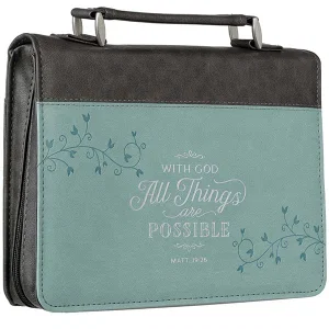 BC: Floral Bible Case Mathew 19:26, Extra Large