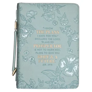 BC: LG Teal Floral I Know the Plans Jer. 29:11