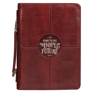 BC: Hope and a Future Chestnut Brown Faux Leather Large