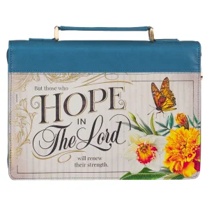 BC: Hope in the LORD Floral Mediterranean Blue Faux Leather  Medium