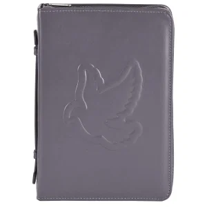 BC: Grey Embossed Dove Bible Cover