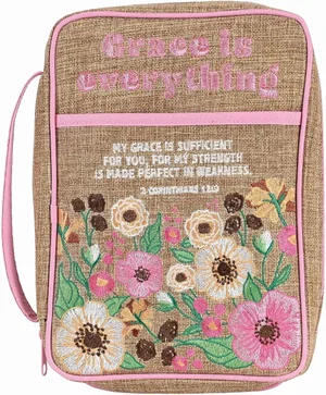 Bible Cover Floral Grace Is Everything Large