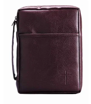 BC: Burgundy Embossed Cross with Front Pocket Medium