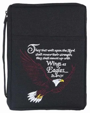 BC: Embroidered Large Eagle Isaiah 40:31 Black XLarge