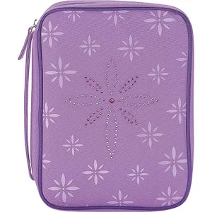 BC: Purple Flower Petals Reinforced Canvas with Handle - Medium