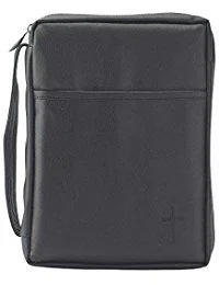 BC: Black Outer Pocket Leather Like Vinyl Large