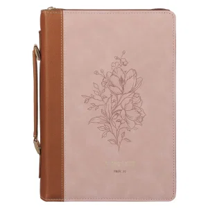 Bible Cover Fashion Pink/Brown Trust Prov. 3:5