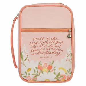 Bible Cover Fashion Pink Floral Printed Trust in The Lord With All Your Heart Pr