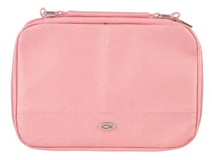 Bible Cover Organizer Two-fold Light Pink w/Ichthus Badge