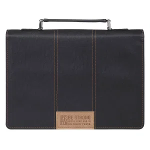 Bible Cover Classic Black Be Strong Eph. 6:10