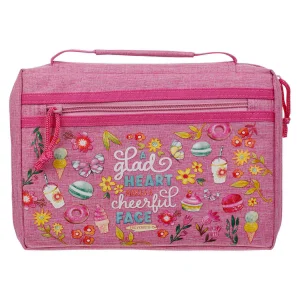 Bible Cover Fashion Pink A Glad Heart Makes A Cheerful Face Prov. 15:13