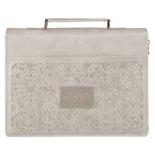 Bible Cover Fashion Taupe My Grace Is Sufficient For You 2 Cor. 12:9