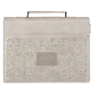 Bible Cover Fashion Taupe My Grace Is Sufficient For You 2 Cor. 12:9
