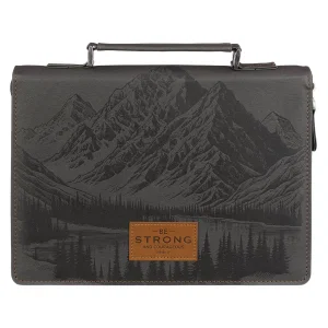 Bible Cover Classic Grey Be Strong And Courageous Josh. 1:9