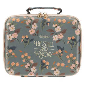 Bible Organizer Hardcover Green Floral Be Still Ps. 46:10