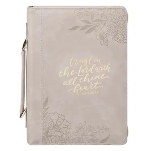 Bible Cover Fashion Taupe Trust In The Lord Prov. 3:5