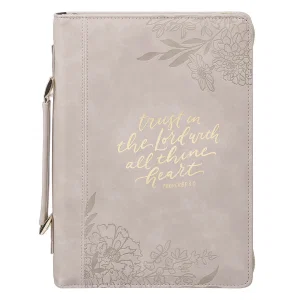 Bible Cover Fashion Taupe Trust In The Lord Prov. 3:5