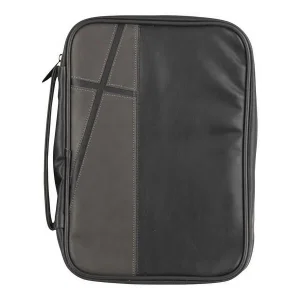 BC: Black & Grey Faithful Leather Look Large Print