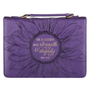 BC: She Is Clothed Proverbs 31:25 Large Purple