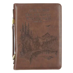 BC: On Wings Like Eagles Brown Faux Leather Classic Medium - Isaiah 40:31