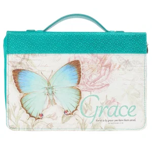 BC: Fashion Teal/Butterfly Printed Grace Eph. 2:8 - Large