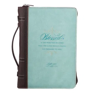BC: Fashion Teal/Brown Blessed Luke 1:45 - Large