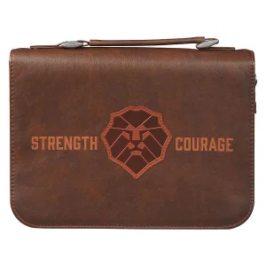 BC: Classic Brown Lion Strength & Courage Josh. 1:9 - Large