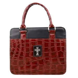 BC: Fashion Burgundy/Black Cross Badge Purse Style - Medium