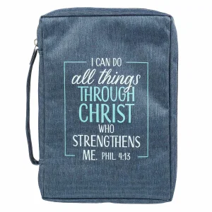 BC: Value Blue Through Christ Phil. 4:13 - Medium