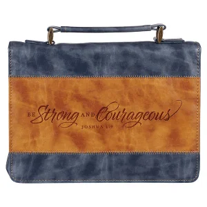 BC: Classic Navy/Brown Strong & Courageous Josh. 1:9 - Medium