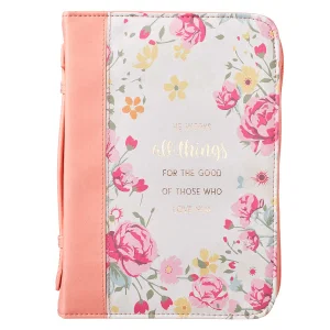 BC: Fashion Peach/White Floral Printed All Things Rom. 8:28 - Ex Large