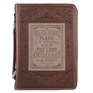 BC: Classic Brown/Tan A Man's Heart Prov. 16:9 - Ex Large