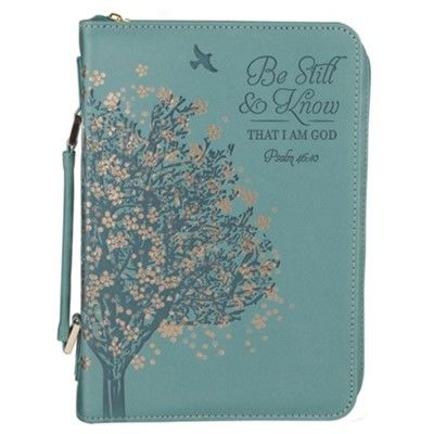 Image of Bible Cover Fashion Teal Be Still Ps. 46:10 – Large