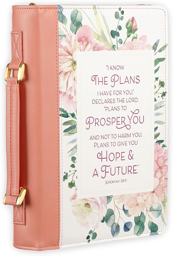 Image of Bible Cover Fashion Pink Floral I Know the Plans Jer. 29:11